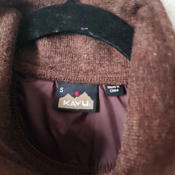 KAVU better sweater wool blend 1/4 zip fleece jacket in Oak size Small - Picture 5 of 8